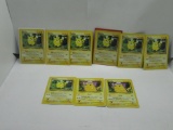 9 Card Lot of Vintage PIKACHU Trading Cards - Jungle and Base Set - from Huge Collection