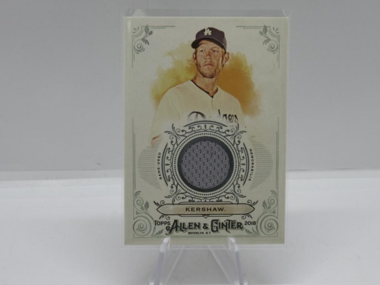 2018 TOPPS ALLEN & GINTER GAME-USED JERSEY LOS ANGELES DODGERS CLAYTON KERSHAW CARD #FSRB-CR