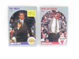 LOT OF 2 - 1990-91 NBA HOOPS SET BREAK. LAKERS PAT RILEY CARD #317 & BULLS PHIL JACKSON CARD #308