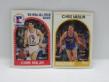 LOT OF 2 - 1989-90 NBA HOOPS SET BREAK GOLDEN STATE WARRIORS CHRIS MULLIN CARD #90 & #230