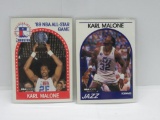 LOT OF 2 - 1989-90 NBA HOOPS SET BREAK UTAH JAZZ KARL MALONE CARD #30 & #116