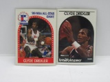 LOT OF 2 - 1989-90 NBA HOOPS SET BREAK PORTLAND TRAIL BLAZERS CLYDE DREXLER CARD #190 & #69