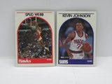 LOT OF 2 - 1989-90 NBA HOOPS SET BREAK SUNS KEVIN JOHNSON CARD #35 & HAWKS SPUD WEBB CARD #115