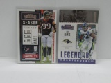 LOT OF 2 - 2020 PANINI CONTENDERS SEASON TICKET JJ WATT CARD #61 & LEGENDARY RAY LEWIS CARD #LC-RLE