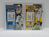 LOT OF 2 - 2020 PANINI CONTENDERS SEASON TICKET BEN ROETHLISBERGER CARD #16 & CHRISTIAN MCCAFFREY