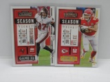 LOT OF 2 - 2020 PANINI CONTENDERS SEASON TICKET ROB GRONKOWSKI CARD #13 & TRAVIS KELCE CARD #4