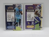 LOT OF 2 - 2020 PANINI CONTENDERS SEASON TICKET DALVIN COOK CARD #45 & DERRICK HENRY CARD #11