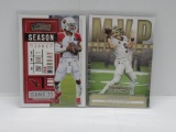 LOT OF 2 - 2020 PANINI CONTENDERS MVP DREW BREES CARD #MC-DBR & SEASON TICKET KYLER MURRAY CARD #98