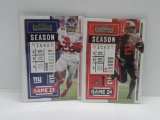 LOT OF 2 - 2020 PANINI CONTENDERS SEASON TICKET SAQUON BARKLEY CARD #35 & NICK CHUBB CARD #78