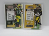 LOT OF 2 - 2020 PANINI CONTENDERS SEASON TICKET DAVANTE ADAMS CARD #64 & JUJU SMITH-SCHUSTER CARD 19