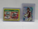 LOT OF 2 - S.F. 49'ERS JOE MONTANA CARDS. 1995 PLAYOFF MINI #153 & 1986 TOPPS PASSING LEADERS #225