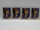 LOT OF 4 - 1992-93 UPPER DECK LOS ANGELES LAKERS MAGIC JOHNSON CARD #32a