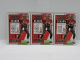 LOT OF 3 - 2020 PANINI CONTENDERS SEASON TICKET TAMPA BAY BUCCANEERS TOM BRADY CARD #12