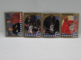 LOT OF 4 - 1990-91 NBA HOOPS SET BREAK. DOMINIQUE WILKINS, ISIAH THOMAS, DENNIS RODMAN & PAT RILEY