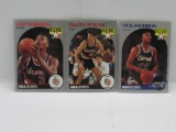 LOT OF 3 - 1990-91 NBA HOOPS ROOKIE SET BREAK. CLIFF ROBINSON, DRAZEN PETROVIC & NICK ANDERSON