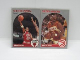 LOT OF 2 - 1990-91 NBA HOOPS SET BREAK. HAWKS MOSES MALONE CARD #31 & BULLS SCOTTIE PIPPEN CARD #69