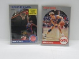 LOT OF 2 - 1990-91 NBA HOOPS SET BREAK. CAVS STEVE KERR CARD #75 & PISTONS DENNIS RODMAN CARD #109