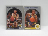 LOT OF 2 - 1990-91 NBA HOOPS SET BREAK. PACERS REGGIE MILLER CARD #135 & MITCH RICHMOND CARD #118