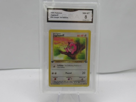 GMA GRADED POKEMON 1999 JIGGLYPUFF #54 JUNGLE 1ST EDITION NM-MT 8