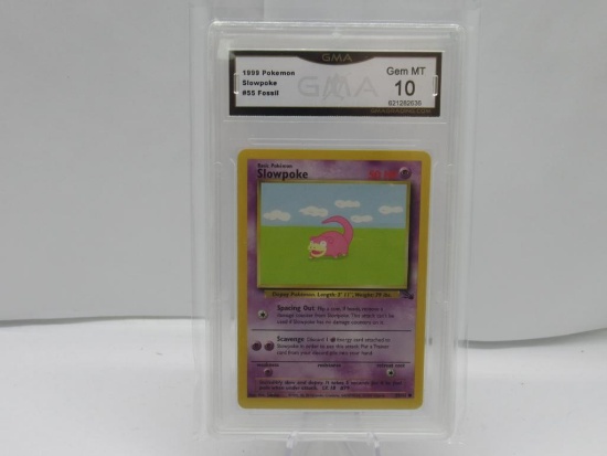 GMA GRADED POKEMON 1999 SLOWPOKE #55 FOSSIL GEM MT 10