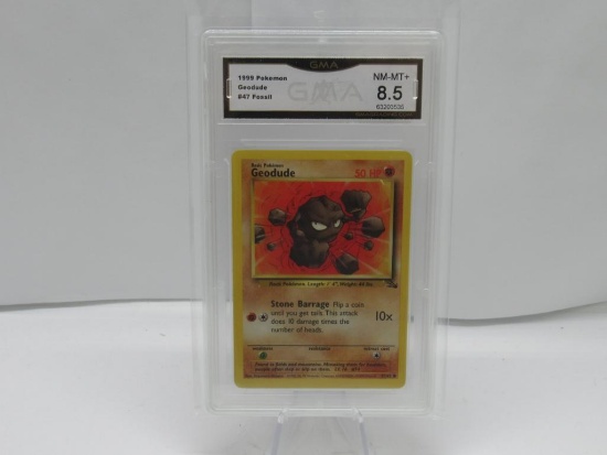 GMA GRADED POKEMON 1999 GEODUDE #47 FOSSIL NM-MT+ 8.5