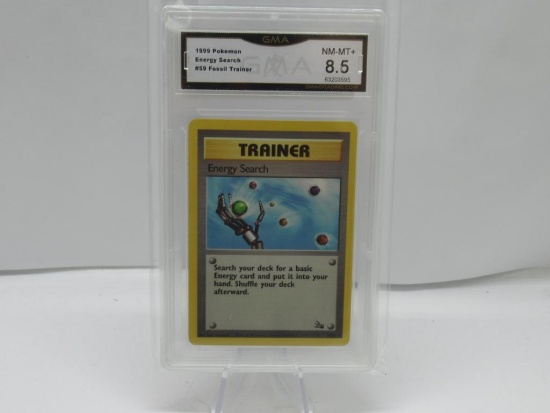 GMA GRADED POKEMON 1999 ENERGY SEARCH #59 FOSSIL TRAINER NM-MT+ 8.5