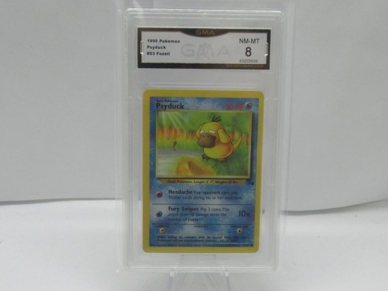 GMA GRADED POKEMON 1999 PSYDUCK #53 FOSSIL NM-MT 8