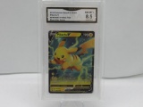 GMA GRADED POKEMON 2020 SWORD & SHIELD PIKACHU V #SWSHO63 POWERS TINS BLACK STAR PROMO NM-MT+ 8.5