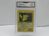 GMA GRADED POKEMON 2000 LT. SURGE'S PIKACHU #81 GYM HEROES TRAINER 1ST EDITION NM-MT+ 8.5