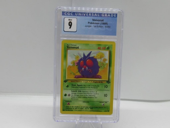 CGC Graded Pokemon JUNGLE 1st Edition MINT 9 - VENONAT 63/64