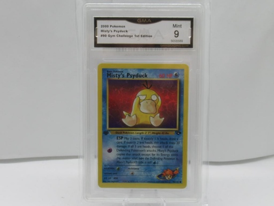 GMA GRADED POKEMON 2000 MISTY'S PSYDUCK #90 GYM HEROES CHALLENGE 1ST EDITION MINT 9