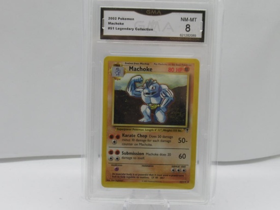 GMA GRADED POKEMON 2002 MACHOKE #51 LEGENDARY COLLECTION NM-MT 8