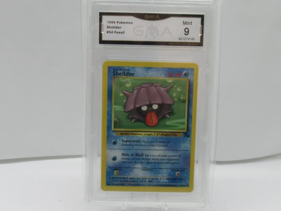 GMA GRADED POKEMON 1999 SHELLDER #54 FOSSIL MINT 9