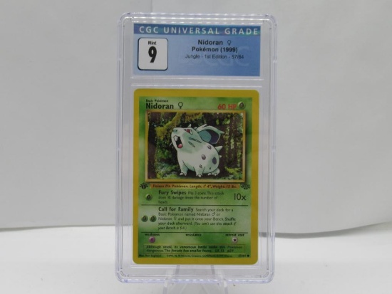 CGC Graded 1999 Pokemon JUNGLE 1st Edition Mint 9 - NIDORAN 57/64