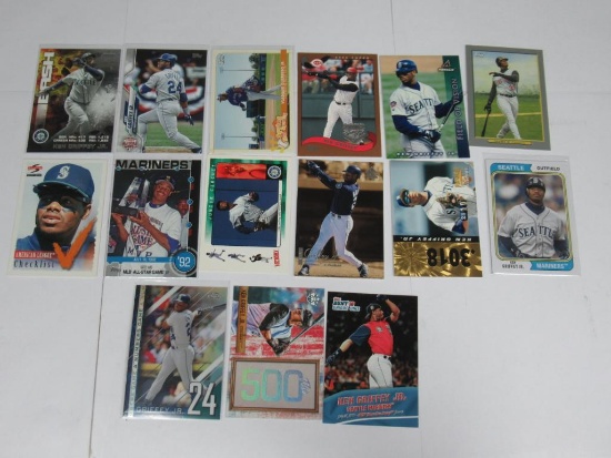 15 Card Lot of KEN GRIFFEY JR Seattle Mariner Baseball Cards from Collection