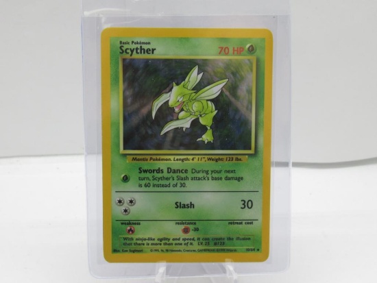 Pokemon Card SUPER RARE Scyther No Symbol Error Jungle