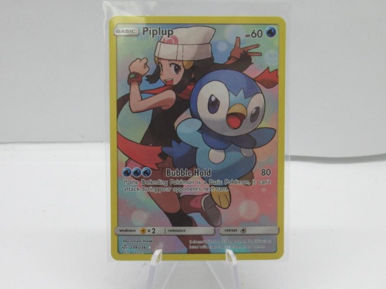 Pokemon Card Blastoise & Piplup Gx Full Art Secret Rare Cosmic Eclipse