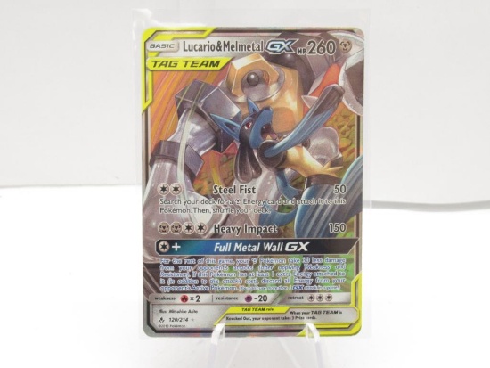 Pokemon Card ULTRA RARE Lucario & Melmetal GX Tag Team Unbroken Bonds