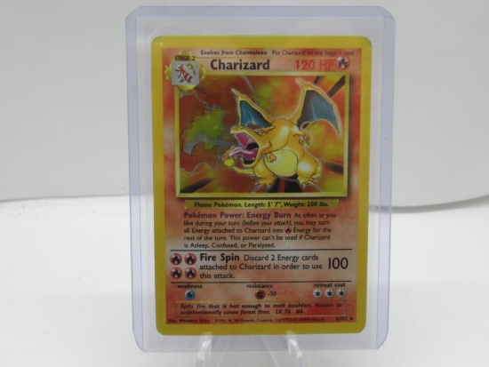 HOLO Base Set Charizard Pokemon card green wings charizard great for collection!!!