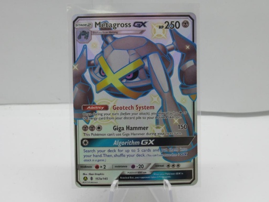 Pokemon Card Metagross GX SHINY FULL ART SECRET ULTRA RARE Pokemon Hidden Fates