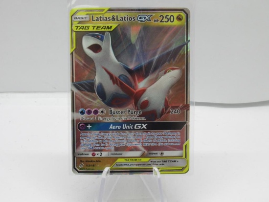 POKEMON Card LATIAS & LATIOS GX ULTRA RARE HOLO TEAM UP