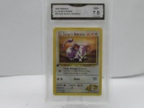 GMA GRADED POKEMON 2000 LT.SURGES RATTATA #82 GYM HEROES 1ST EDITION NM+ 7.5