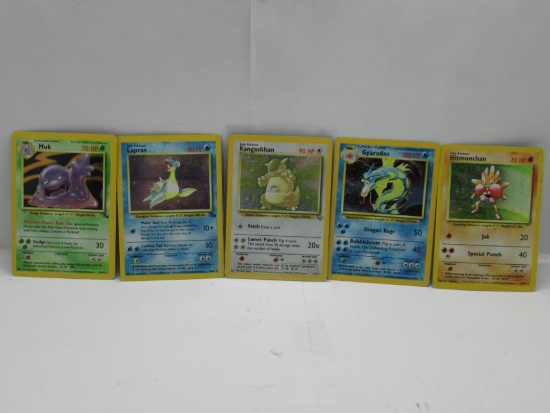 Vintage Lot of 5 HOLOFOIL RARE Pokemon WOTC Trading Cards from Cool Collection