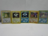 Vintage Lot of 5 HOLOFOIL RARE Pokemon WOTC Trading Cards from Cool Collection