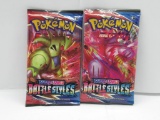 Lot of 2 Factory Sealed 10 Card Sword & Shield Battle Styles Pokemon Booster Packs