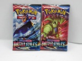 Lot of 2 Factory Sealed 10 Card Sword & Shield Battle Styles Pokemon Booster Packs