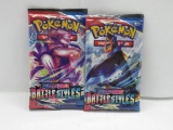 Lot of 2 Factory Sealed 10 Card Sword & Shield Battle Styles Pokemon Booster Packs