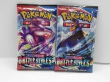 Lot of 2 Factory Sealed 10 Card Sword & Shield Battle Styles Pokemon Booster Packs