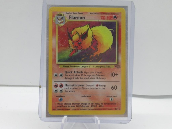 1999 Pokemon Jungle Unlimited #3 FLAREON Holofoil Rare Trading Card