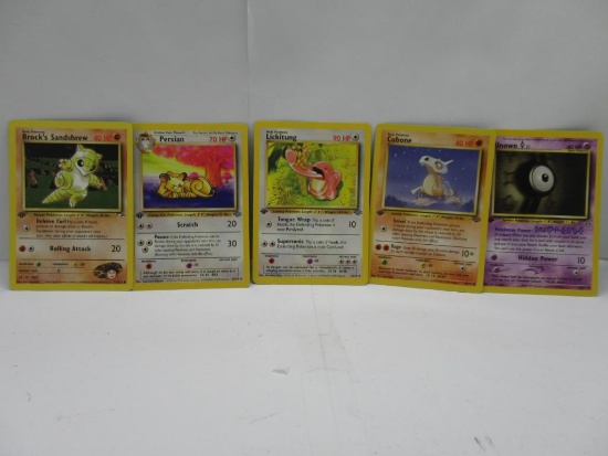 Vintage Lot of 5 WOTC 1ST EDITION Pokemon Trading Cards from Binder Collection